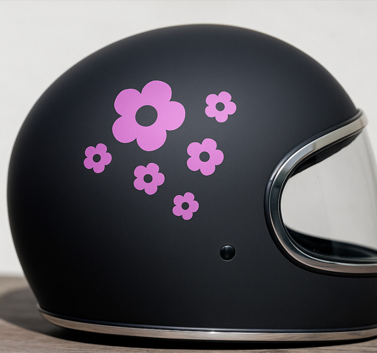 Autocolante para motas design de flores simples com nome - TenStickers