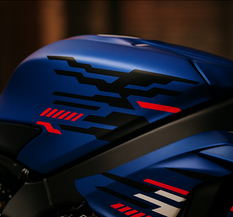 Autocolante para motas design futurista preto e vermelho - TenStickers