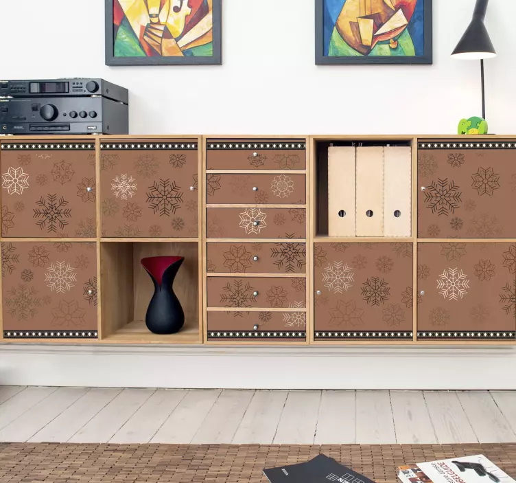 Autocolante para móveis com padrão de flocos de neve - TenStickers