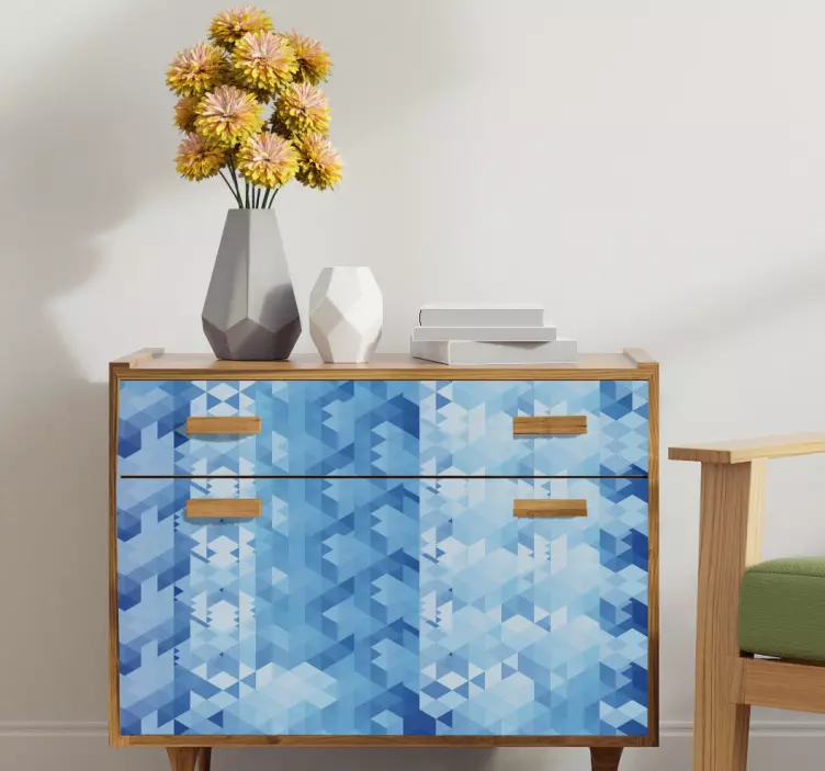 Vinil autocolante para móveis de triângulos azuis - TenStickers