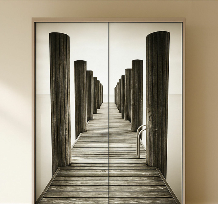 Autocolante para móveis deck de madeira - TenStickers