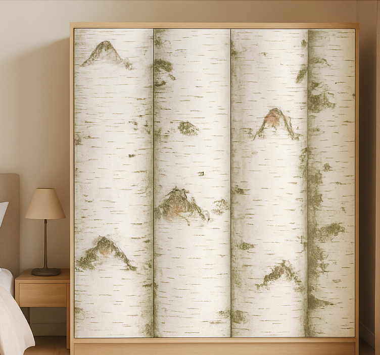 Autocolante para móveis desenhos de árvores brancas - TenStickers