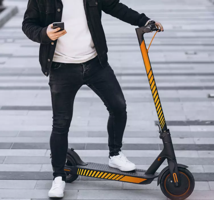 Adesivo para patinete elétrica fitas laranja - TenStickers