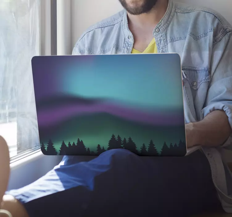 Vinil para PC Efeito da água luzes do norte - TenStickers