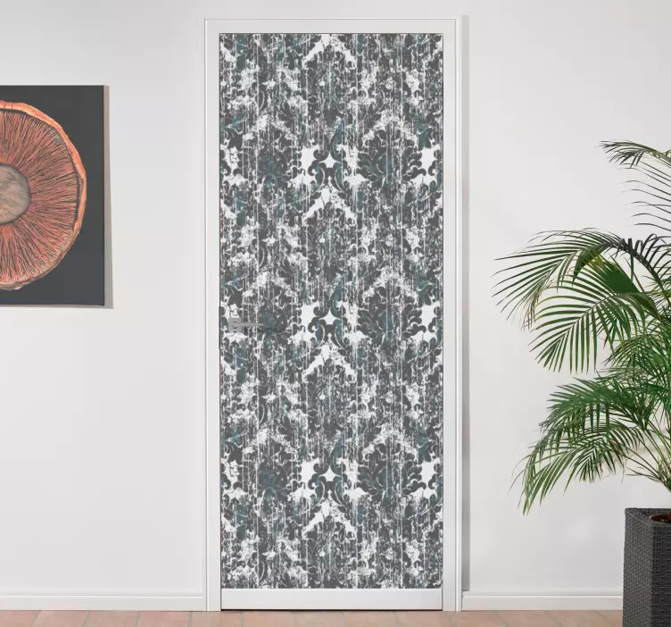 Autocolante para porta composição floral elegante - TenStickers