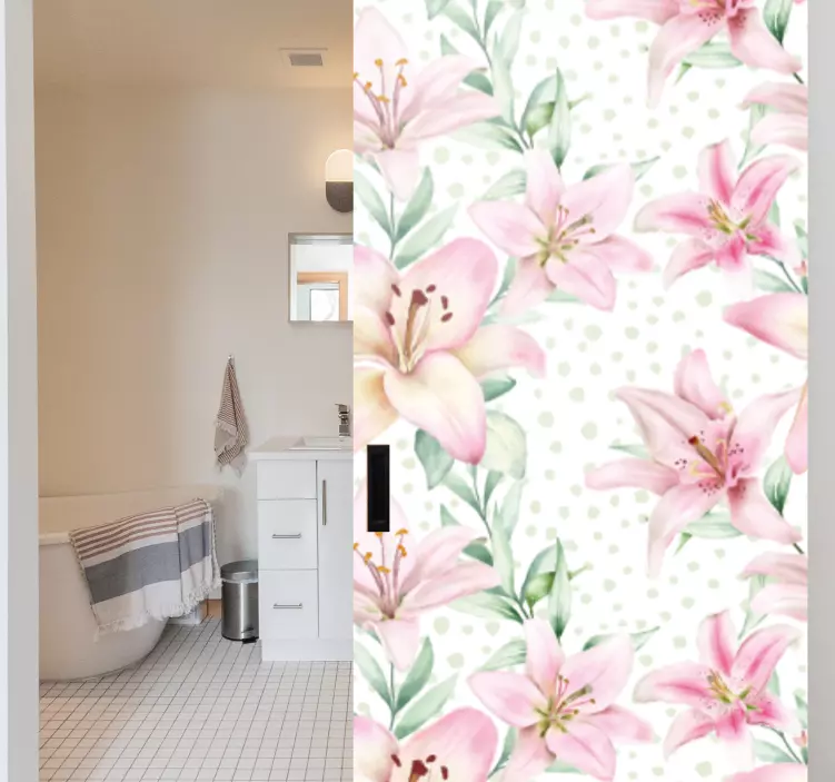 Autocolante para porta design floral elegante - TenStickers
