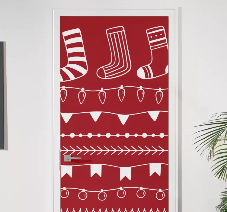 Autocolante de natal com padrões festivos alegres - TenStickers