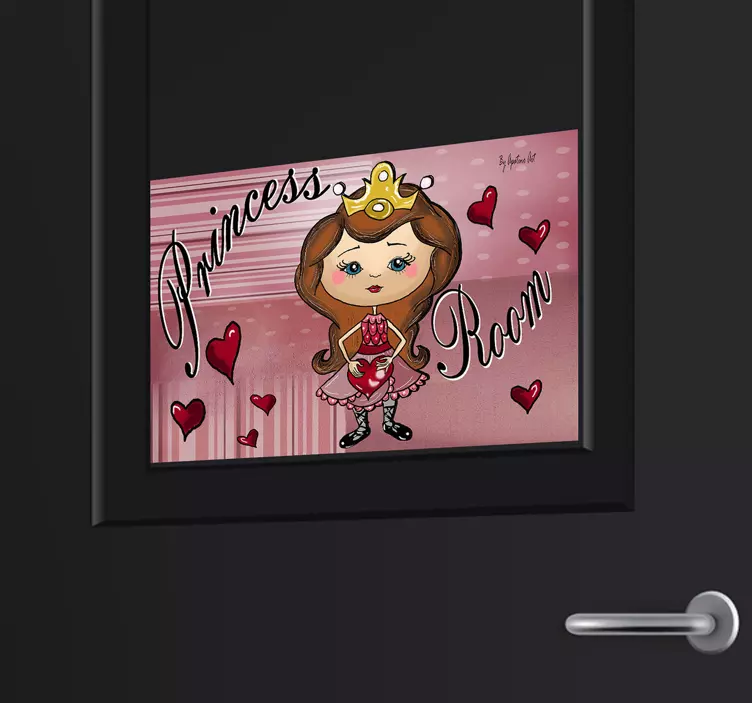 Autocolante para porta placa do quarto da princesa - TenStickers