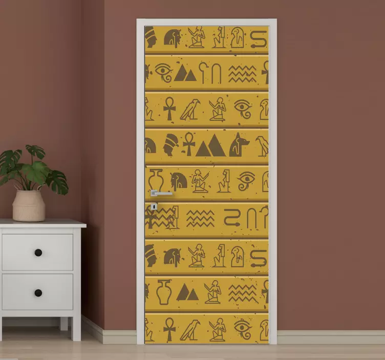 Vinil autocolante decorativo para portas símbolos egípcios - TenStickers