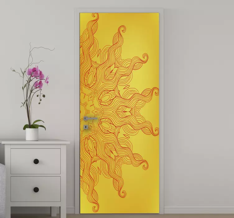 Vinil para portas Sol arabesco - TenStickers