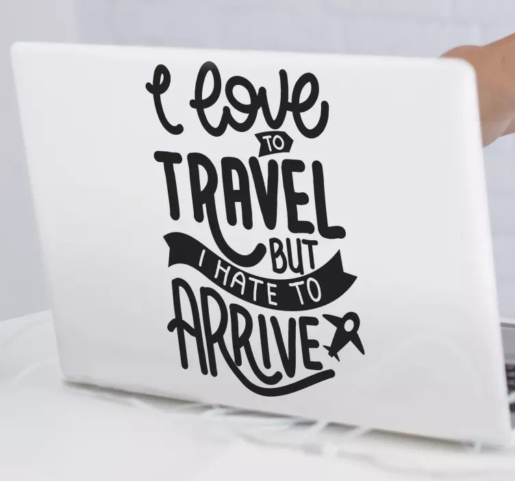 Autocolante para portátil eu amo viajar - TenStickers