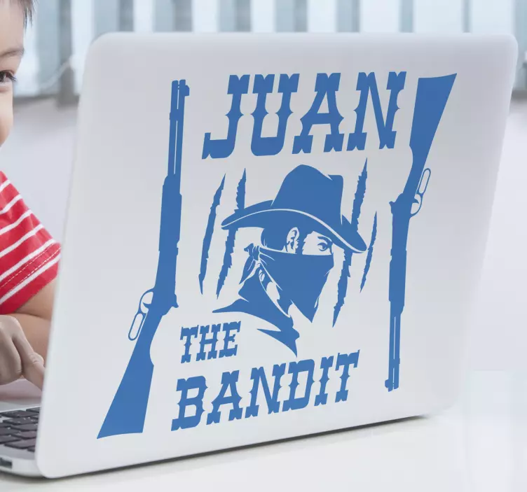 Autocolante para portátil nome personalizado juan o bandido - TenStickers