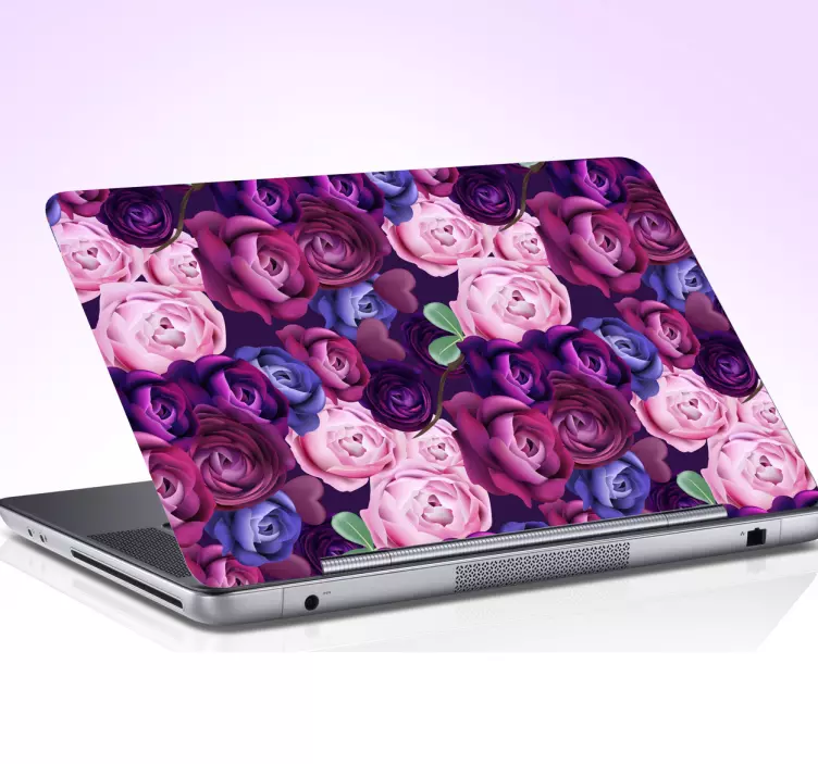 Autocolante para portátil rosas violeta - TenStickers