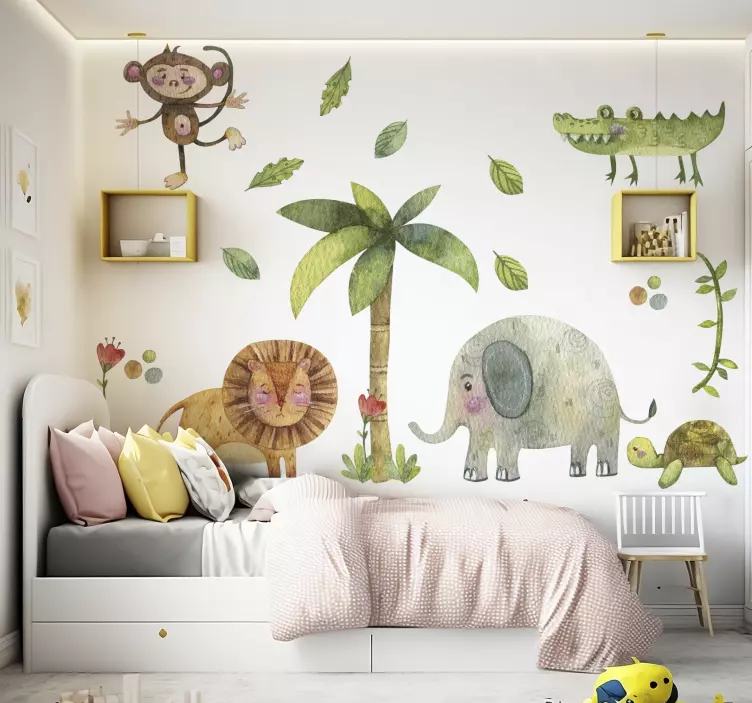 Adesivo para quarto infantil animais da selva - TenStickers