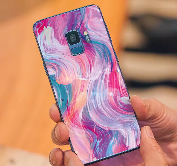 Autocolante para Samsung padrão de traços roxos - TenStickers