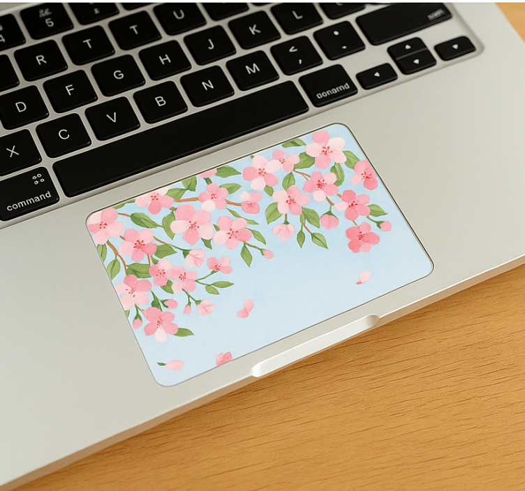 Autocolante para touchpad capa de impressão digital floral - TenStickers