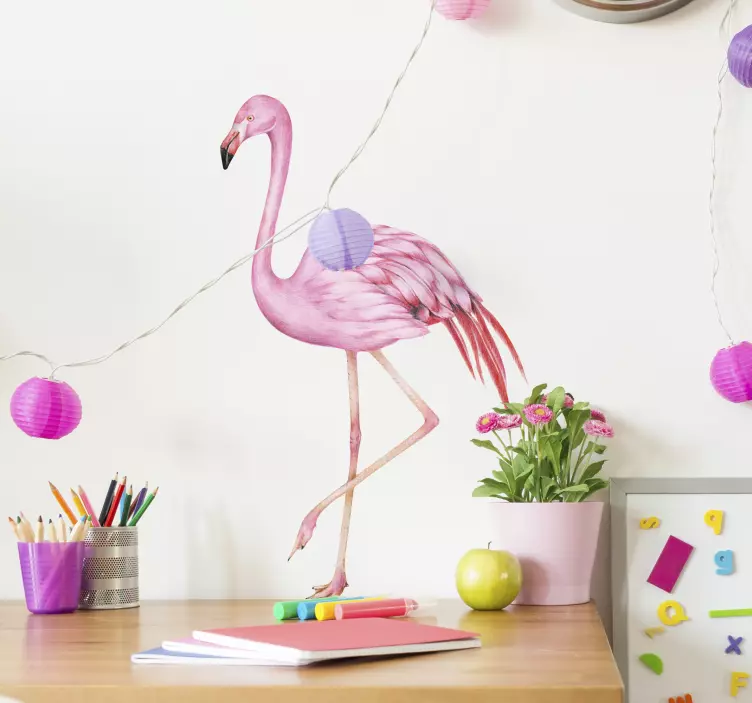 Autocolante pássaro flamingo rosa - TenStickers