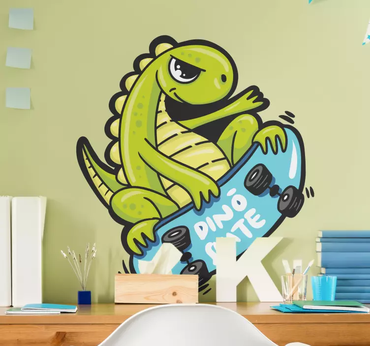 Autocolante personagem dinossauro skatista - TenStickers