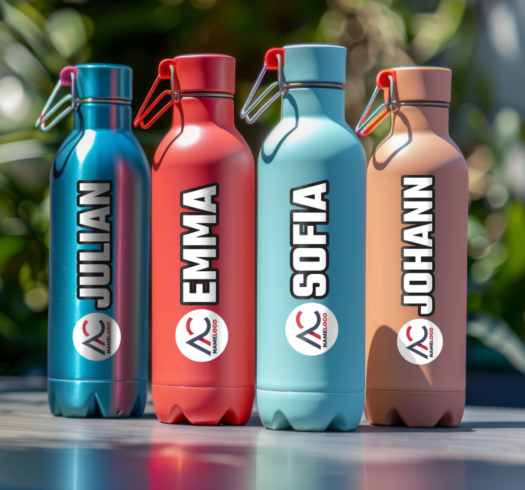 Autocolante personalizável bidon com nome e imagem - TenStickers