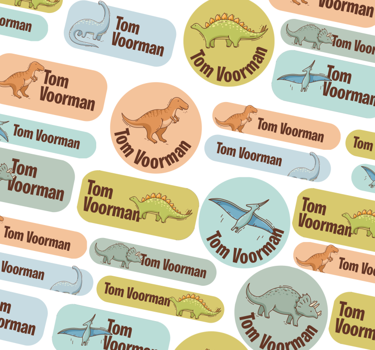 Autocolante personalizável desenhos de escolas de dinossauros - TenStickers