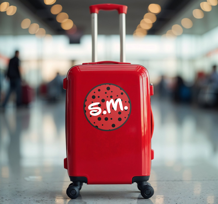 Autocolante personalizável iniciais de mala para crianças - TenStickers