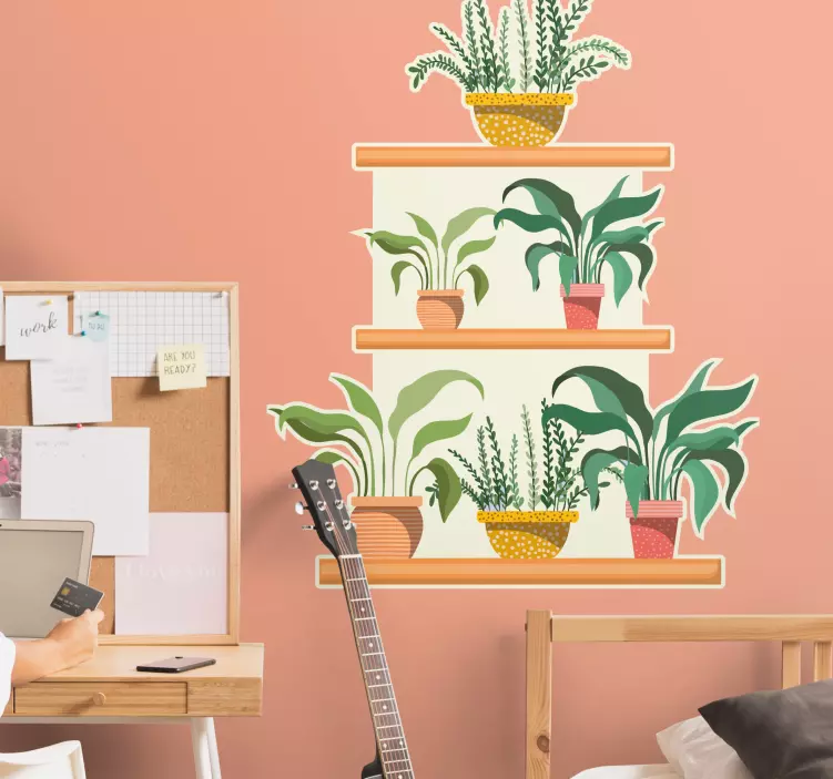 Autocolante plantas arranjo de folhagens em vasos - TenStickers