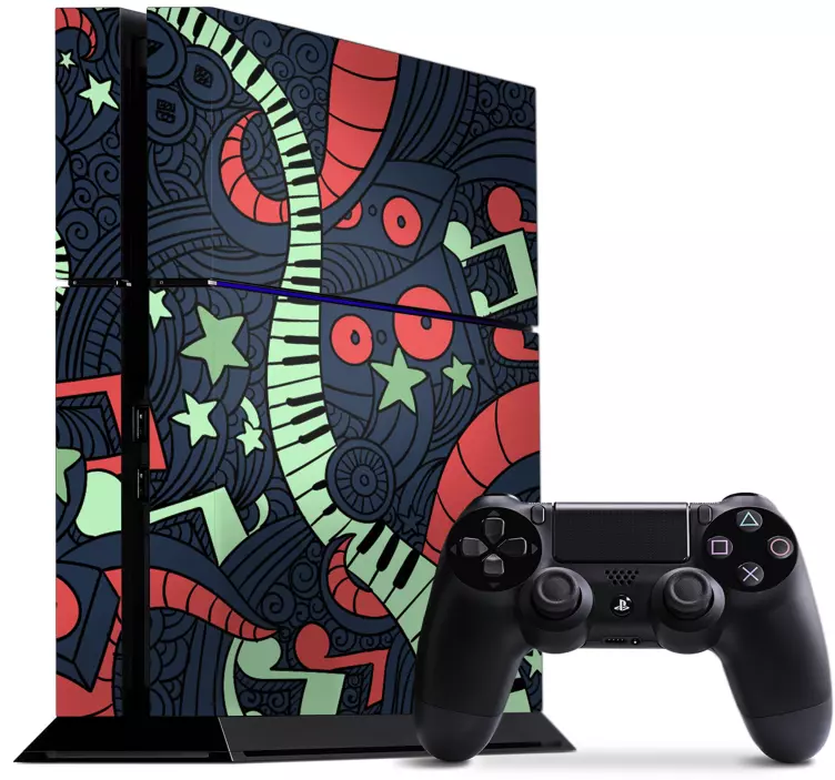 Autocolante ps4 arte inspirada em música - TenStickers