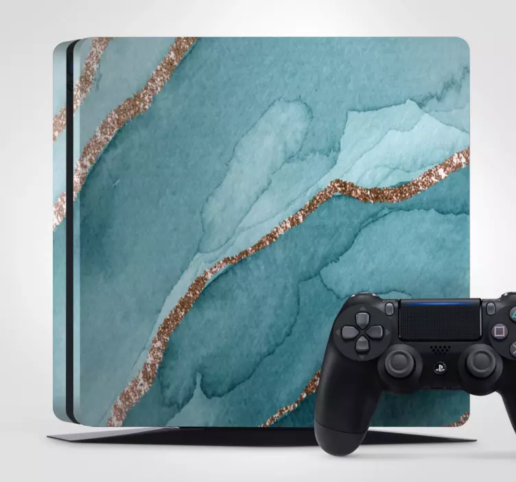 Autocolante PS4 textura de geodo aquático - TenStickers