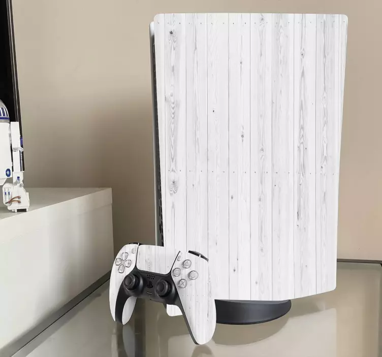 Autocolante ps5 acabamento textura de madeira - TenStickers