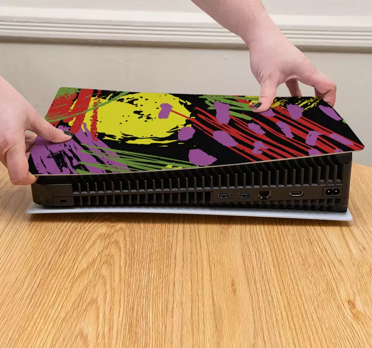 Autocolante ps5 capa abstrata vibrante - TenStickers