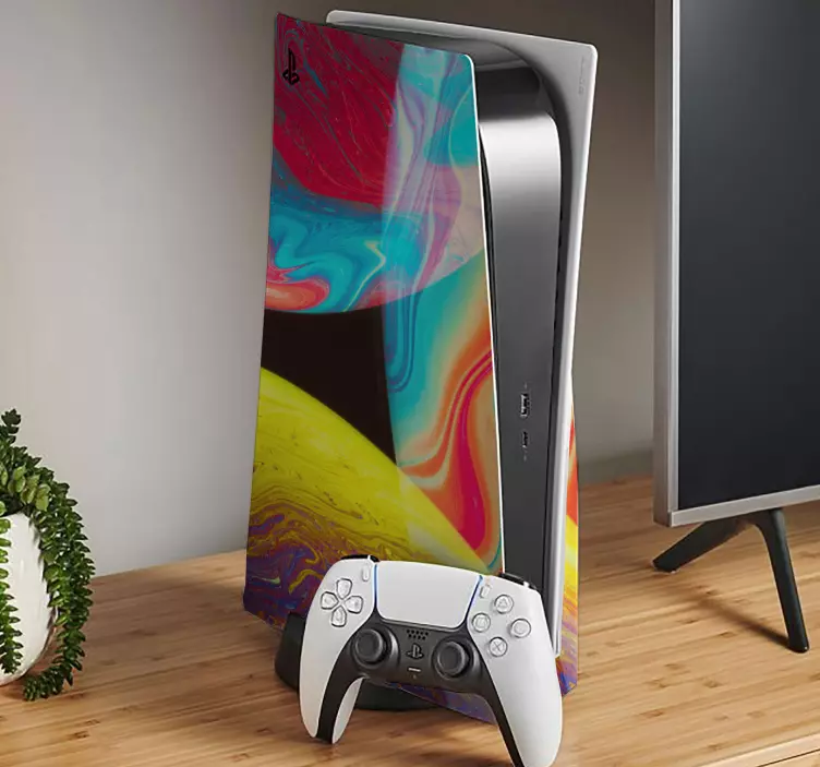 Autocolante ps5 padrões cósmicos vibrantes - TenStickers