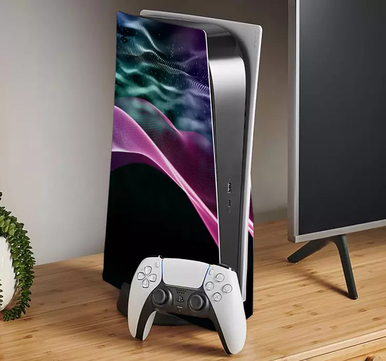 Autocolante ps5 padrões de onda vibrantes - TenStickers