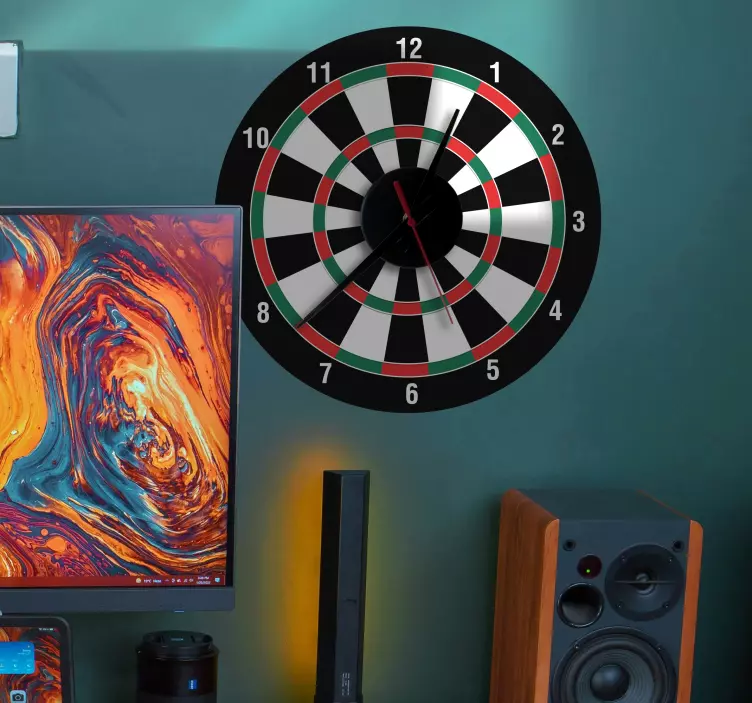 Autocolante relógio alvo de dardos - TenStickers