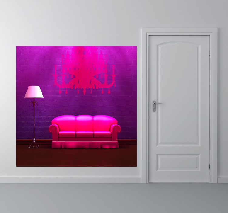 Autocolante sala de estar sofá e lâmpada - TenStickers