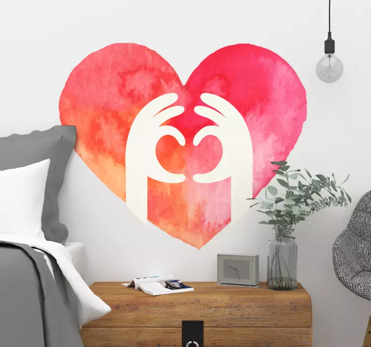 Autocolante são valentim coração aguarela - TenStickers