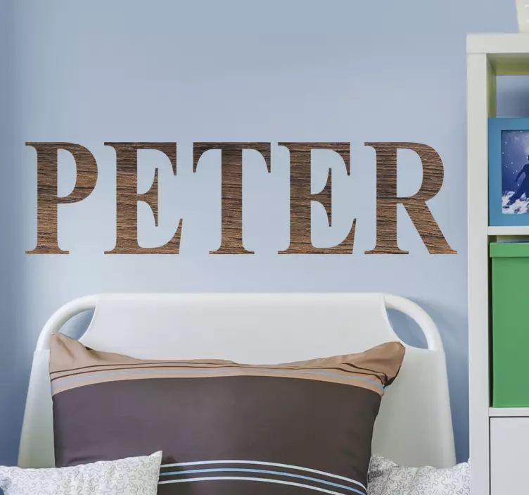 Autocolante texturizado nome em madeira - TenStickers