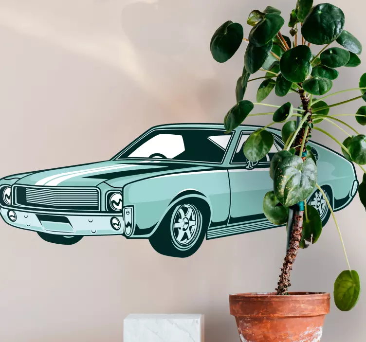 Autocolante animal automóvel retrô atemporal - TenStickers