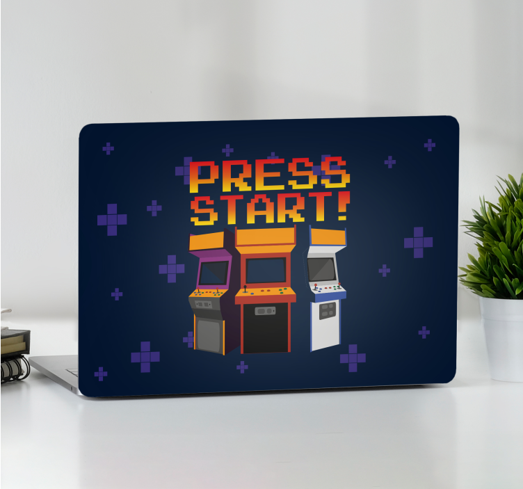 Autocolante videojogos máquinas de arcade press start - TenStickers