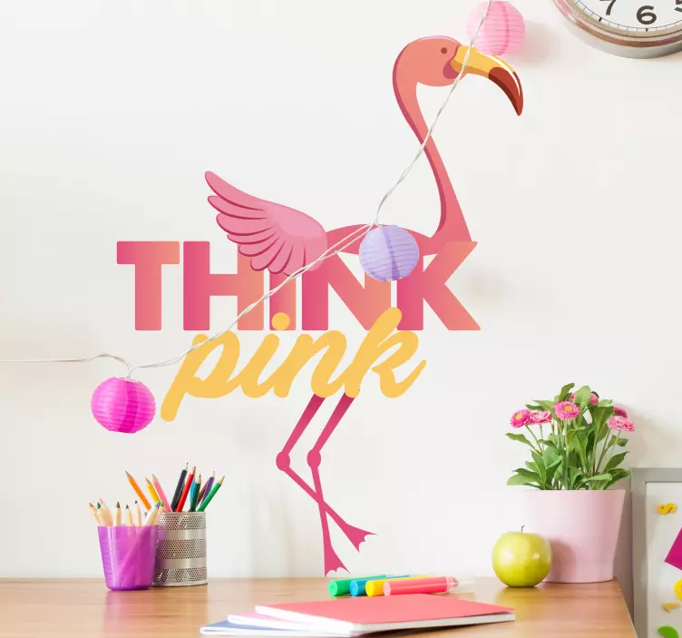 Autocolantes com texto flamingo cor-de-rosa - TenStickers