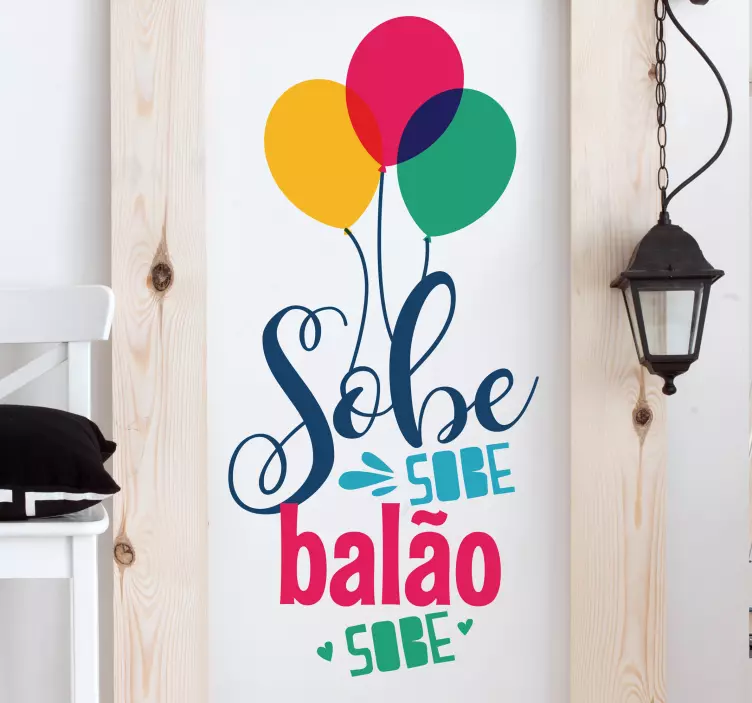 Autocolantes com texto sobe balão sobe - TenStickers