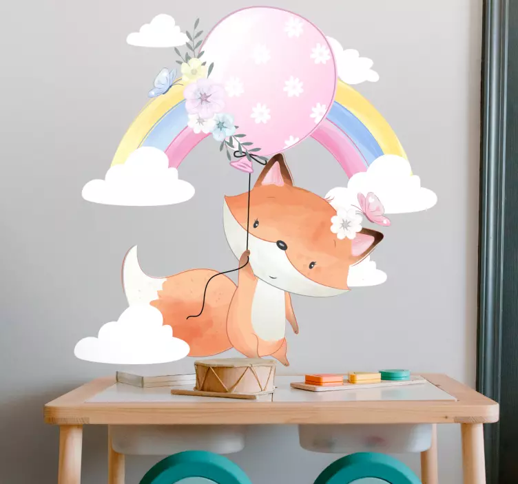 Autocolantes decorativos de animais diversos Raposa bebê pendurad - TenStickers