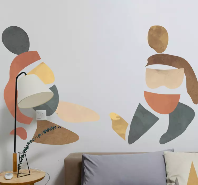 Autocolantes decorativos de arte Figuras abstratas tonalidade out - TenStickers