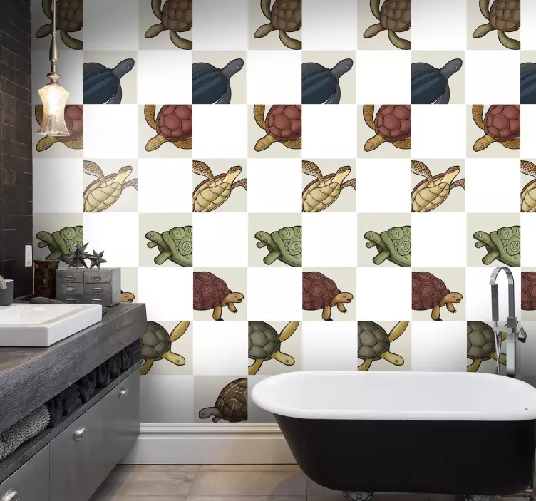 Azulejos autocolantes de tartarugas - TenStickers
