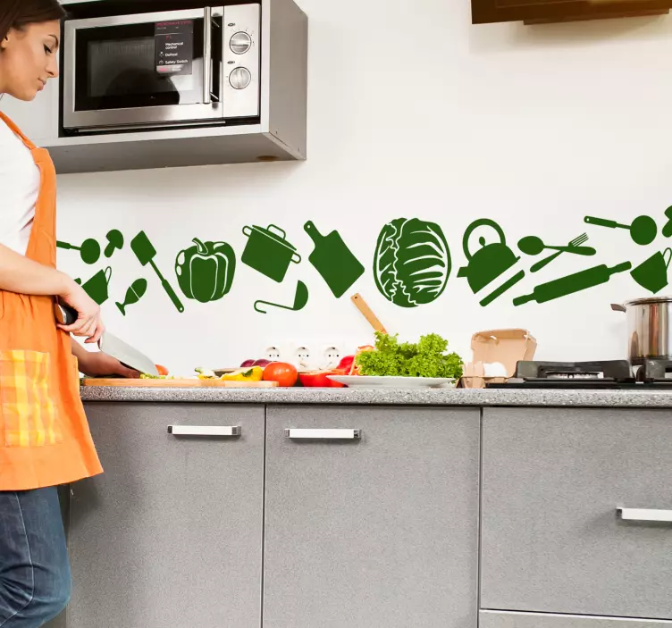 Vinil para casa Repolho e material de cozinha - TenStickers