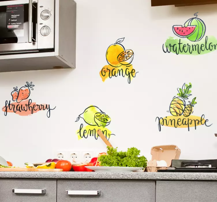 Autocolantes de frutas nomes de frutas - TenStickers
