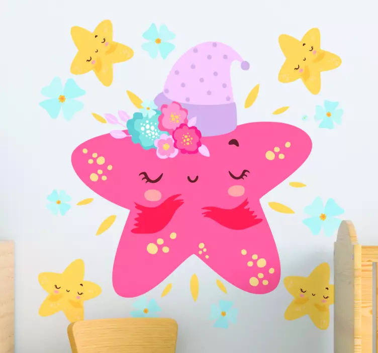 Vinil infantil Sorrisos em estrelas vermelhas - TenStickers