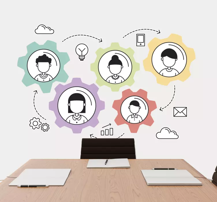 Autocolantes decorativos de motivação pessoal Motor de trabalho e - TenStickers