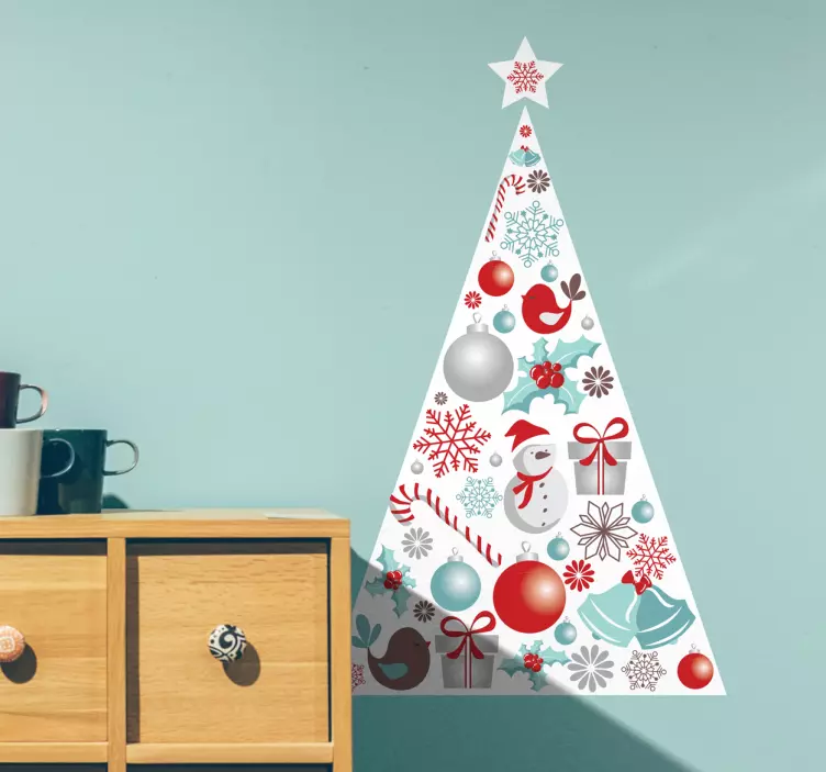 Vinis de Natal árvore de natal triangular - TenStickers