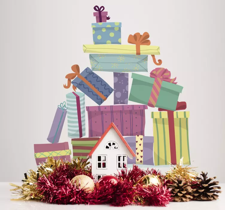 Autocolantes de Natal montanha de presentes - TenStickers