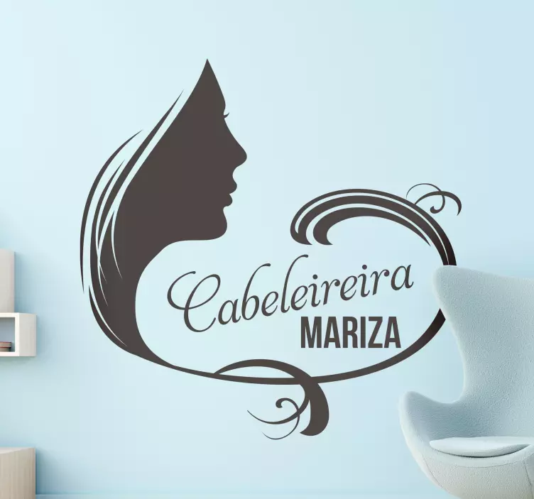 Autocolantes negócios Silhueta de Cabeleireira - TenStickers